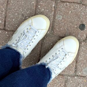 Veja White Leather Sneakers with Cream Soles